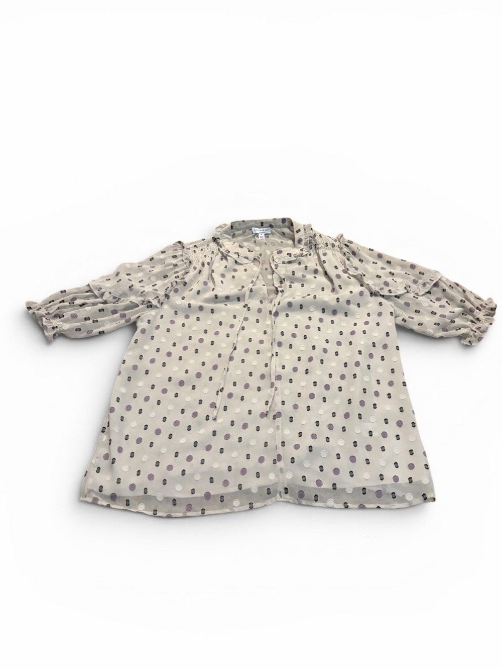 CURRENT AIR sheer polka dot blouse